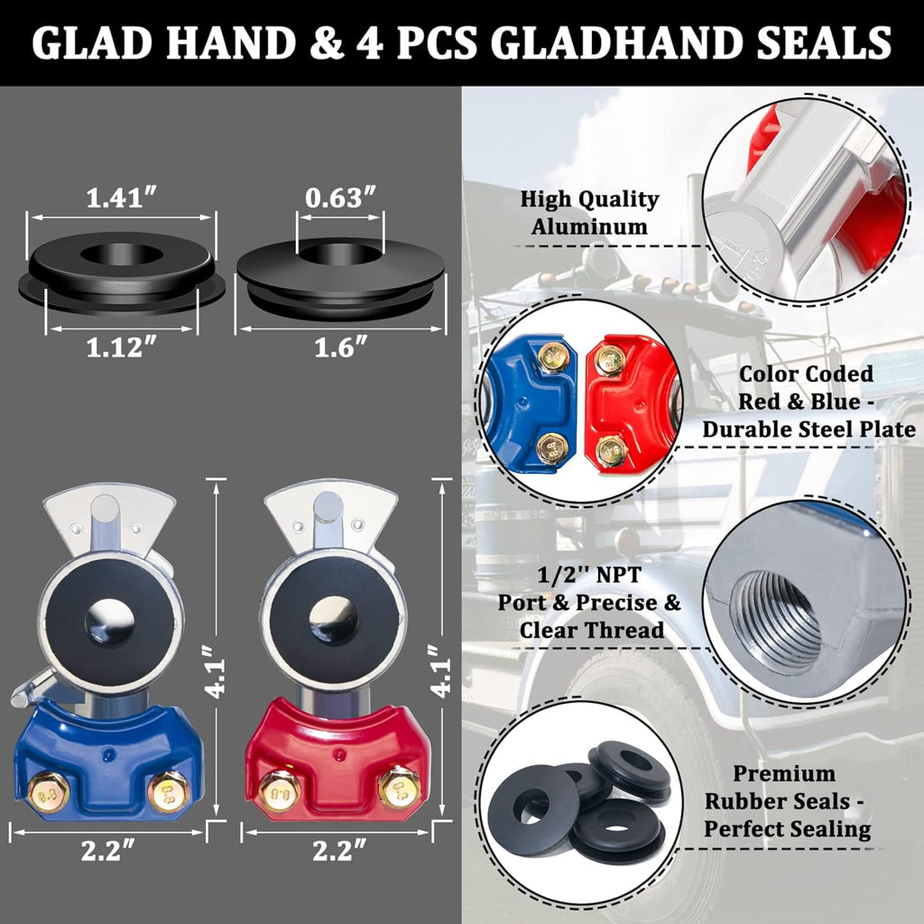 12 FT Semi Truck Air Hose Kit with Glad Hands B6999