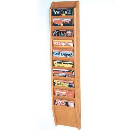 Mahogany 20-Pocket Magazine Rack T43368