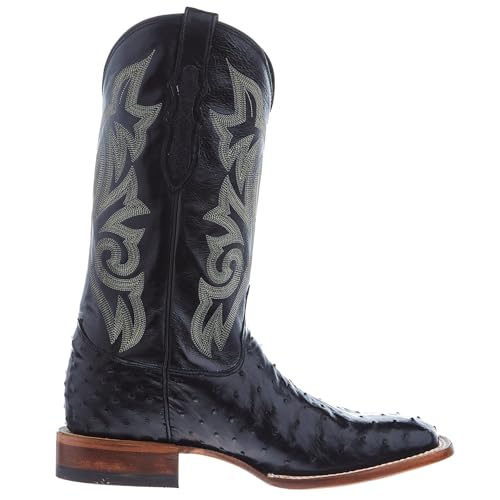 Exotic Full Quill Ostrich Western Boot Broad Square Toe B22832