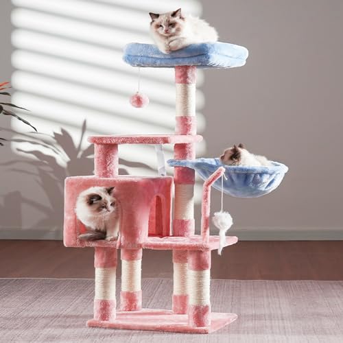 Light Gray Cat Tree with Sisal Scratching Posts O482