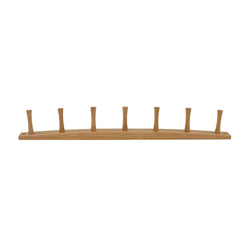 7-Hook Bamboo Wall-Mounted Hat Organizer & Coat Hanger G735894