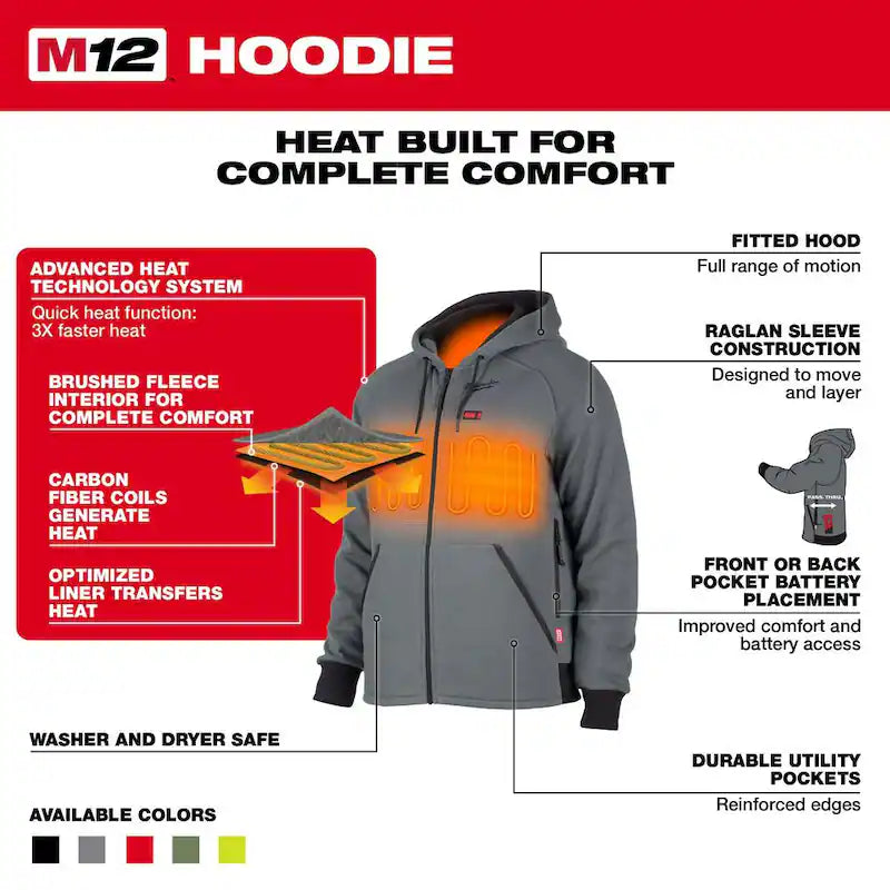 3X-Large Cordless Heated Jacket Hoodie V10256
