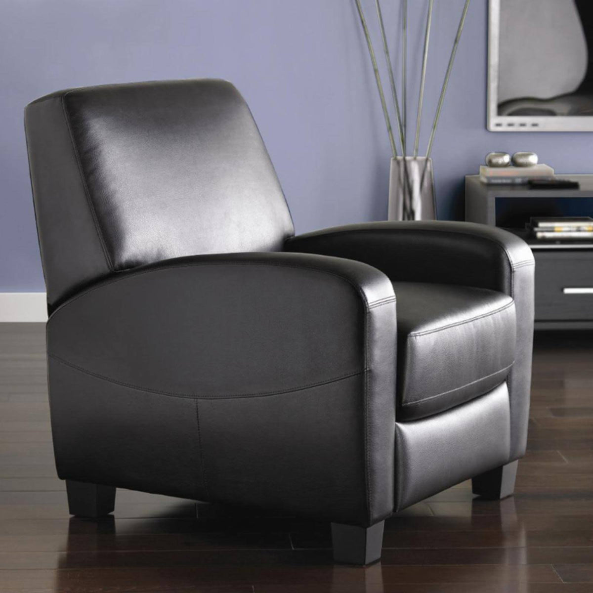 Black Faux Leather Recliner O64248