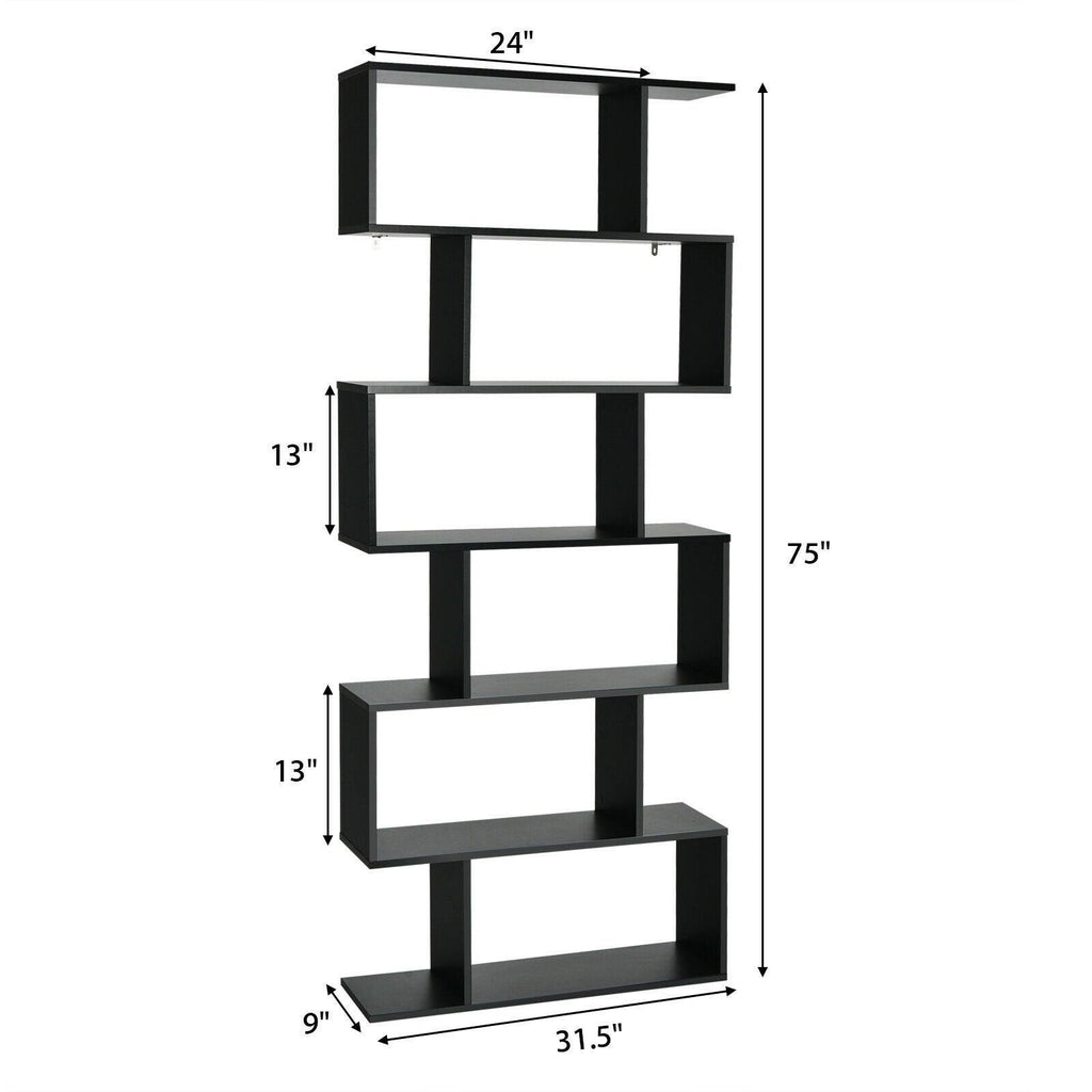 Black S-Shaped Bookshelf P60917