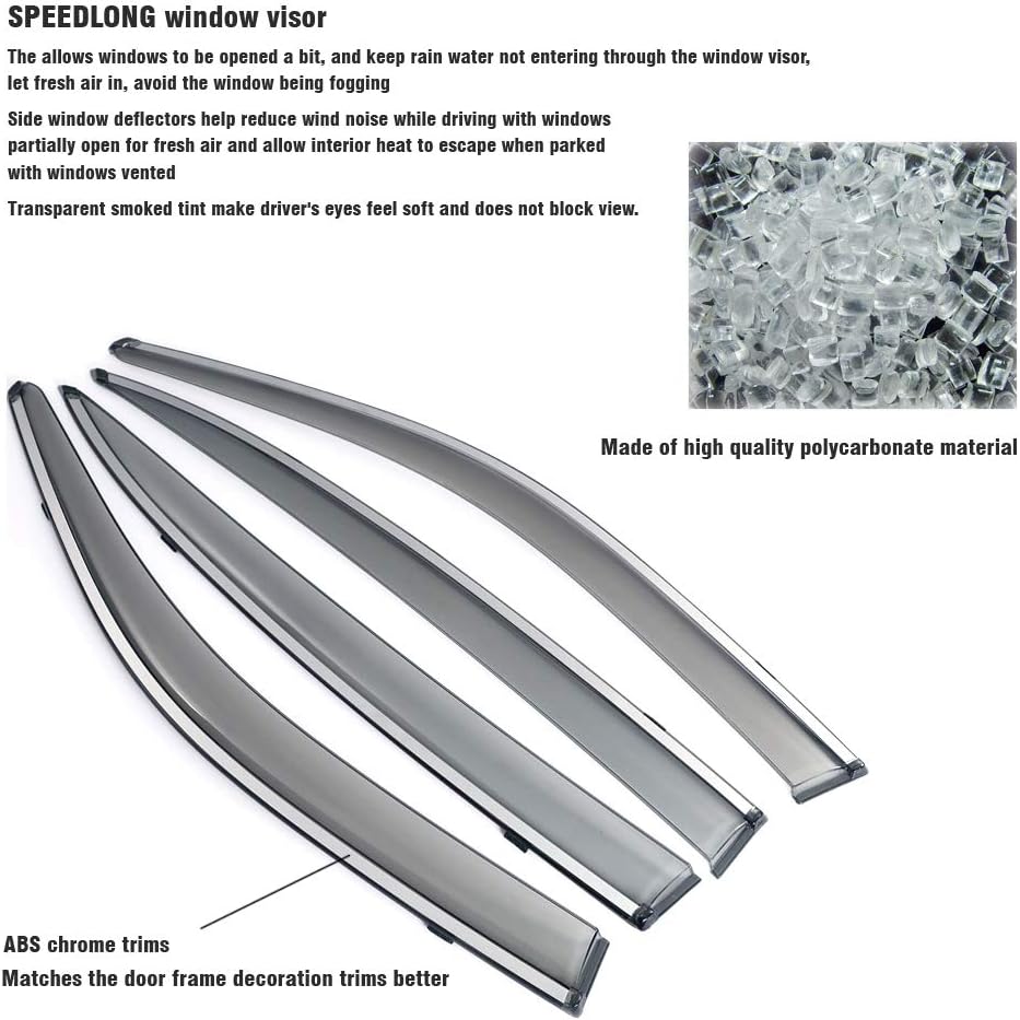 Car Window Visor Vent Shade Deflector Sun/Rain Guards Pack of 2 H213392