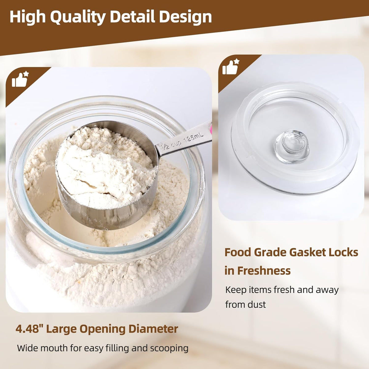 2 Pack 71 oz Glass Jar with Lid W756