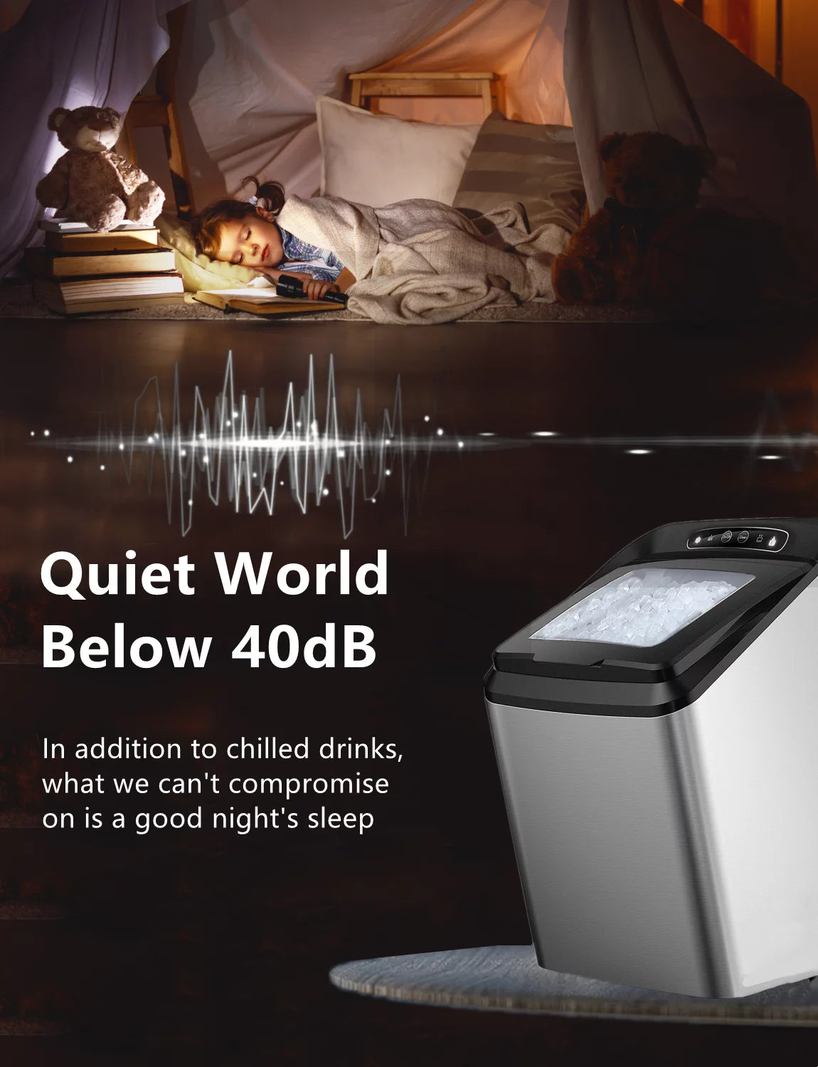 Countertop Stainless Steel Nugget Ice Maker D44245