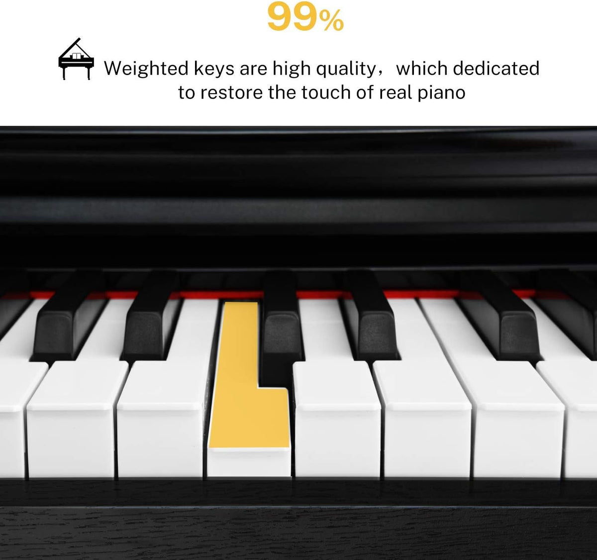 88-Key Weighted Action Digital Piano with Furniture Stand, Triple Pedals, Black F340