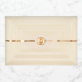 Cream Glass Rectangular Sink with Copper Accent K41823