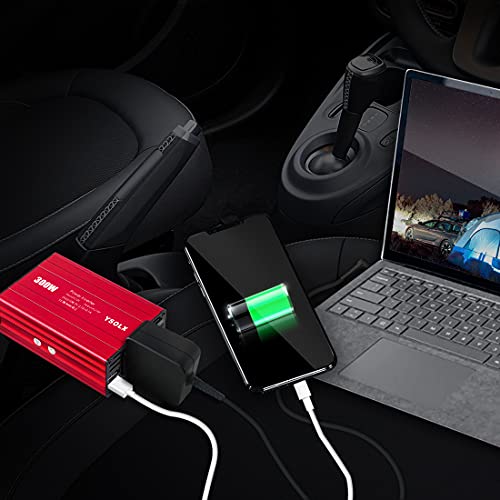 500W Power Inverter DC 12V to 110V AC Converter with 2 USB Ports and 2 AC Outlet V11215