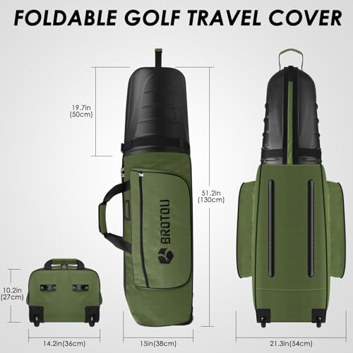 Golf Travel Bag with Tank Wheels and ABS Hard Shell F478485