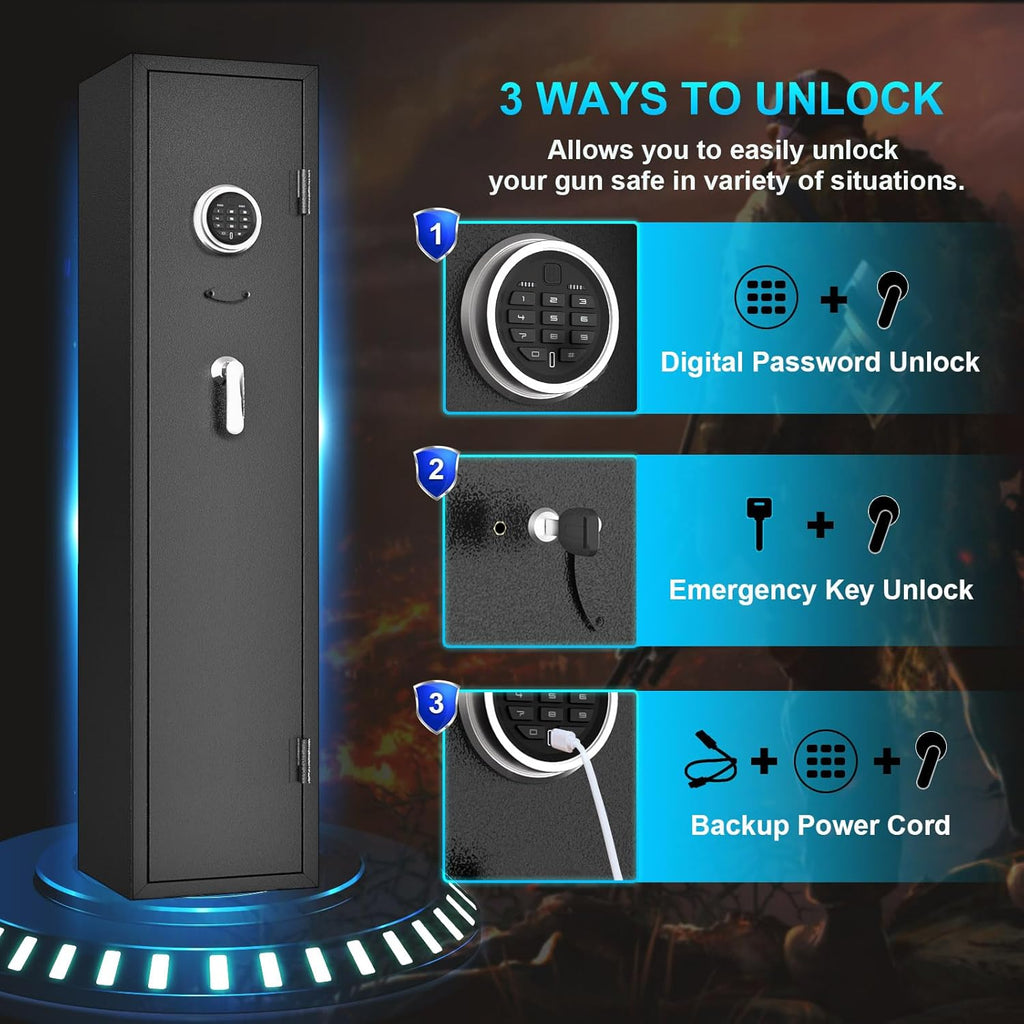 4-5 Rifle Gun Safe with Digital Keypad and LED Light J251669