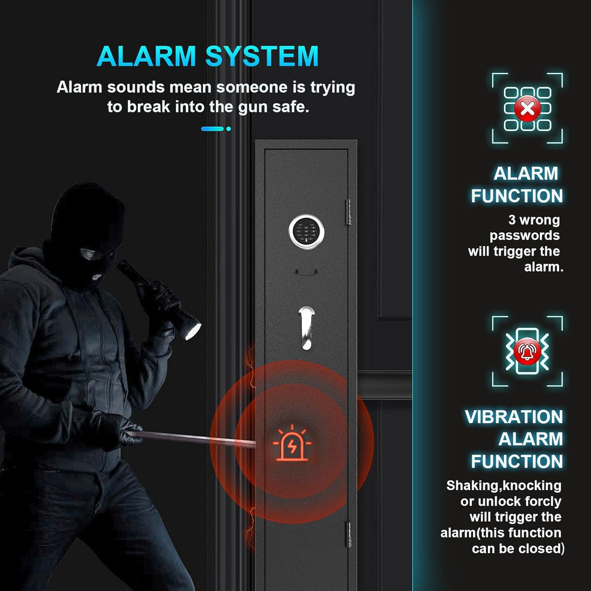4-5 Rifle Gun Safe with Digital Keypad and LED Light J251669
