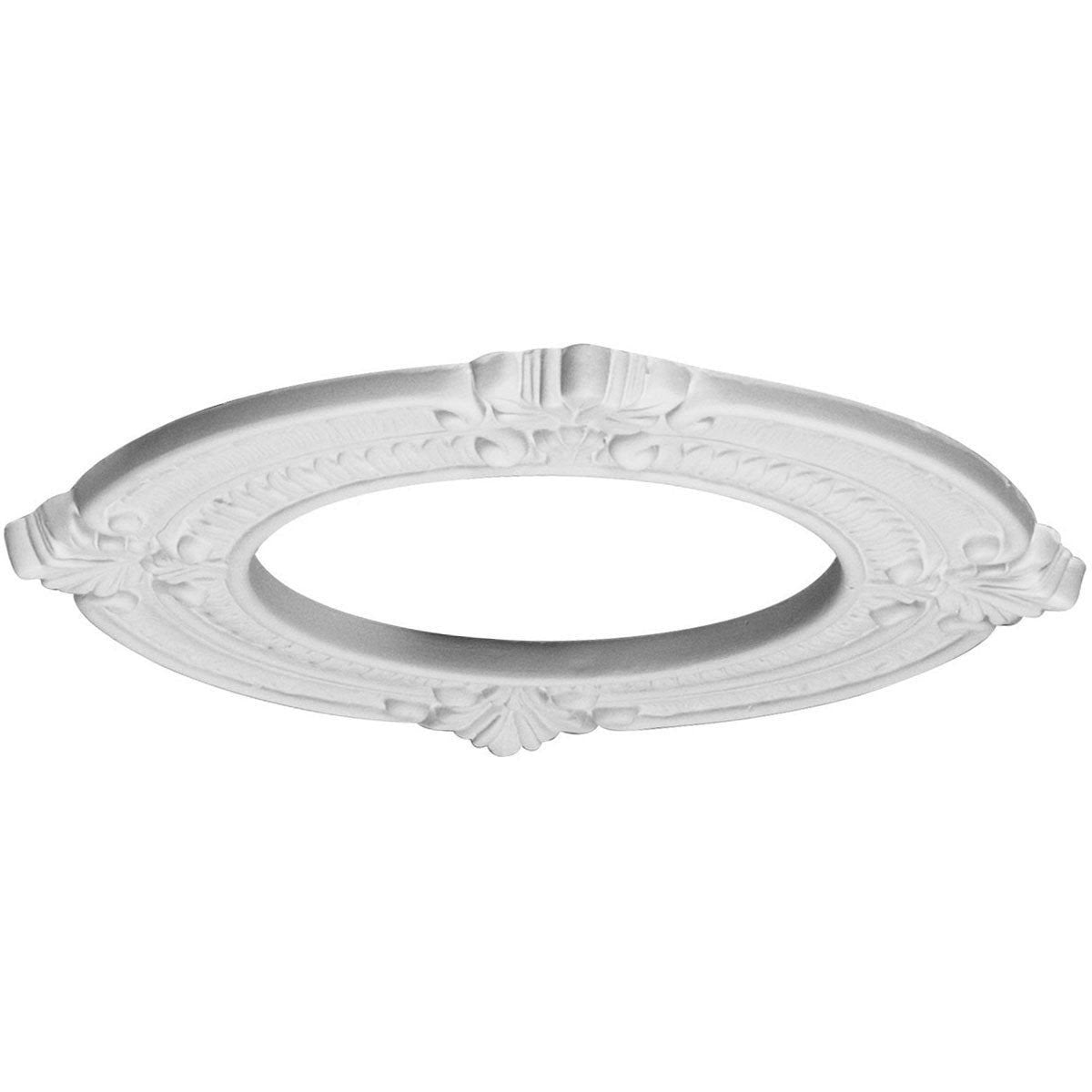 11 1/8 inch x 6 1/8 inch x 5/8 inch Hand-Painted Ceiling Medallion K385