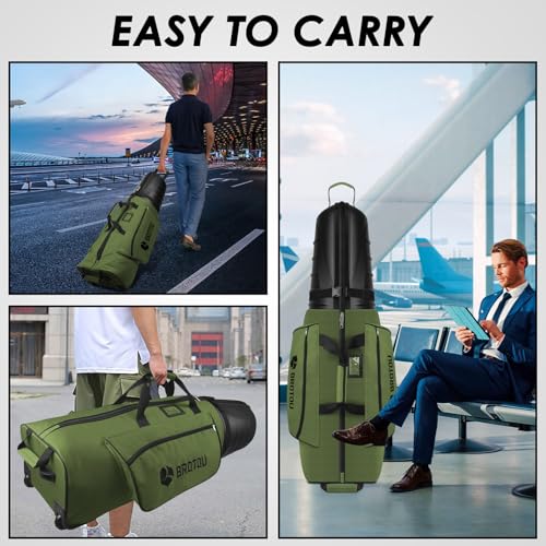 Golf Travel Bag with Tank Wheels and ABS Hard Shell F478485