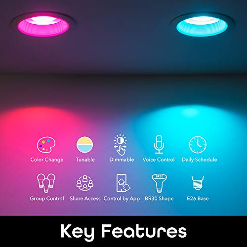 4 Pack BR30 LED Smart Light Bulb C479