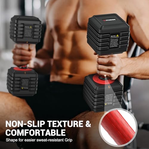 Set of 2 Adjustable Dumbbells with Anti-Slip Texture Handle R272204