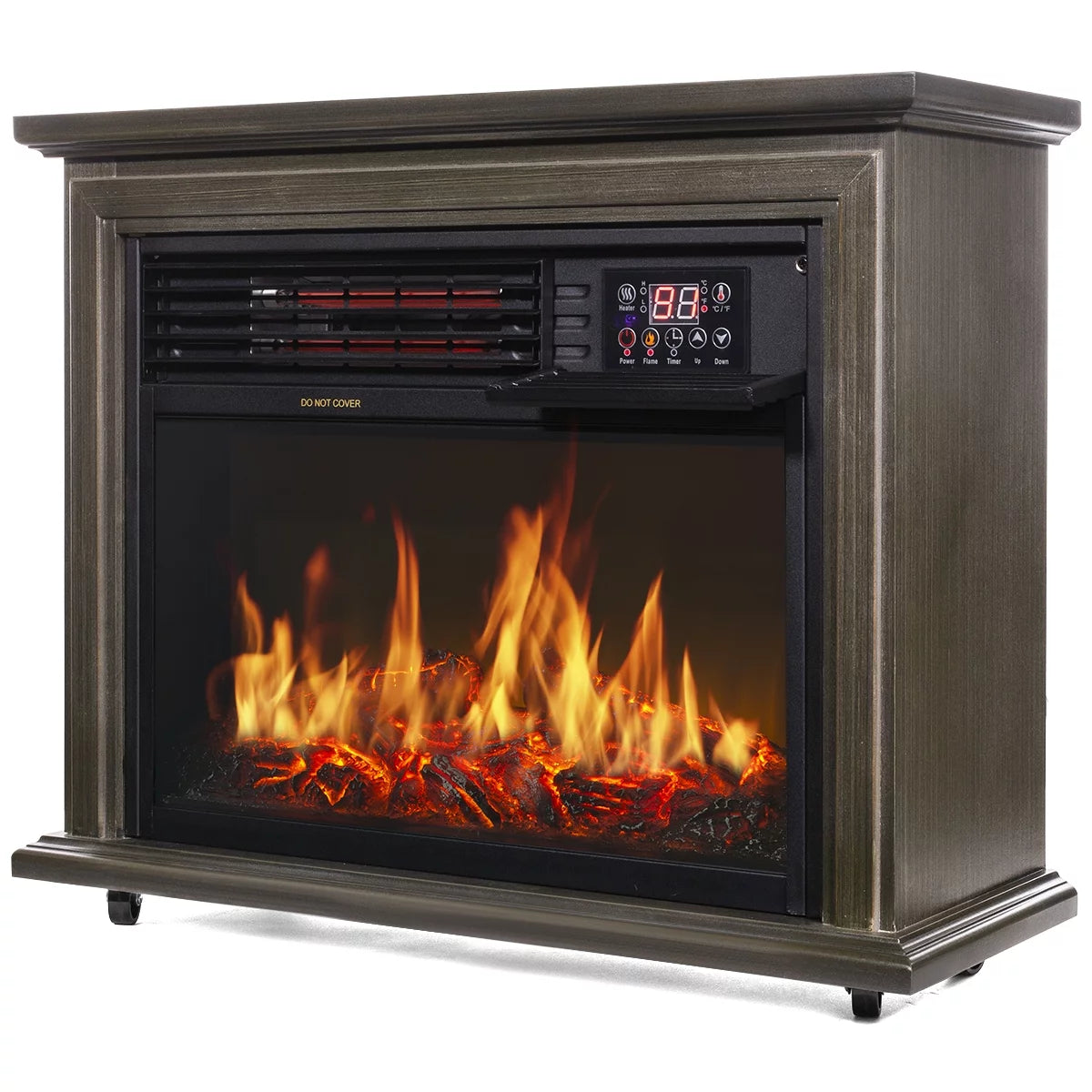 1500W Electric Fireplace Heater with Caster D137