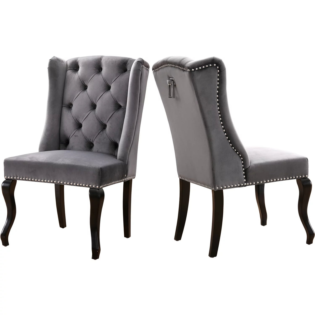 Grey Velvet Dining Chair Set of 2 T346411