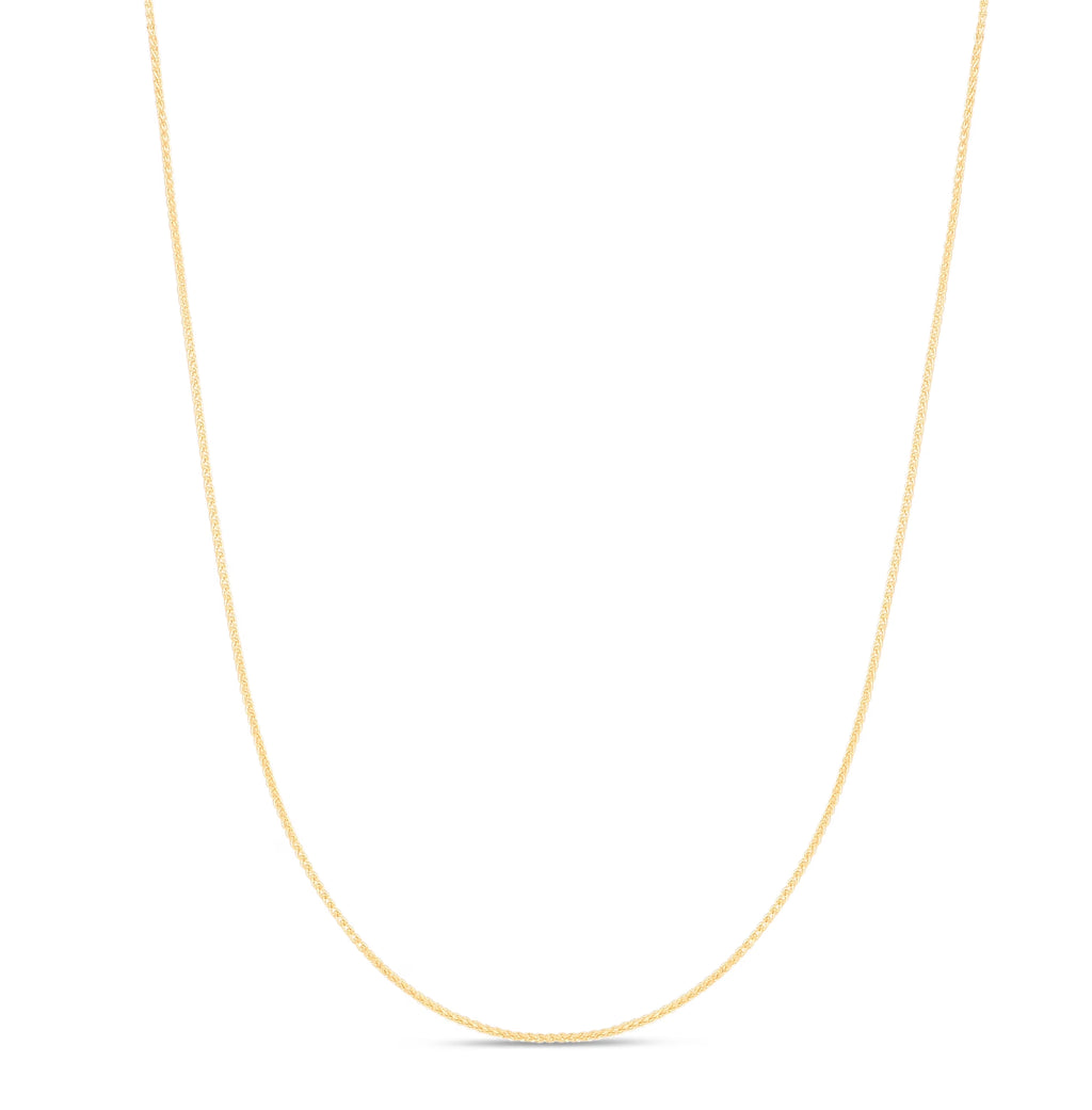 14K Yellow Gold 18in 0.6mm Diamond-Cut Wheat Chain N10094