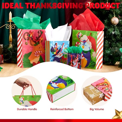 36 Pcs Christmas Bags with Tissue Papers and Tag N75507
