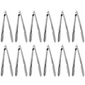 Stainless Steel 7-Inch Kitchen Tongs Set of 12 W62206