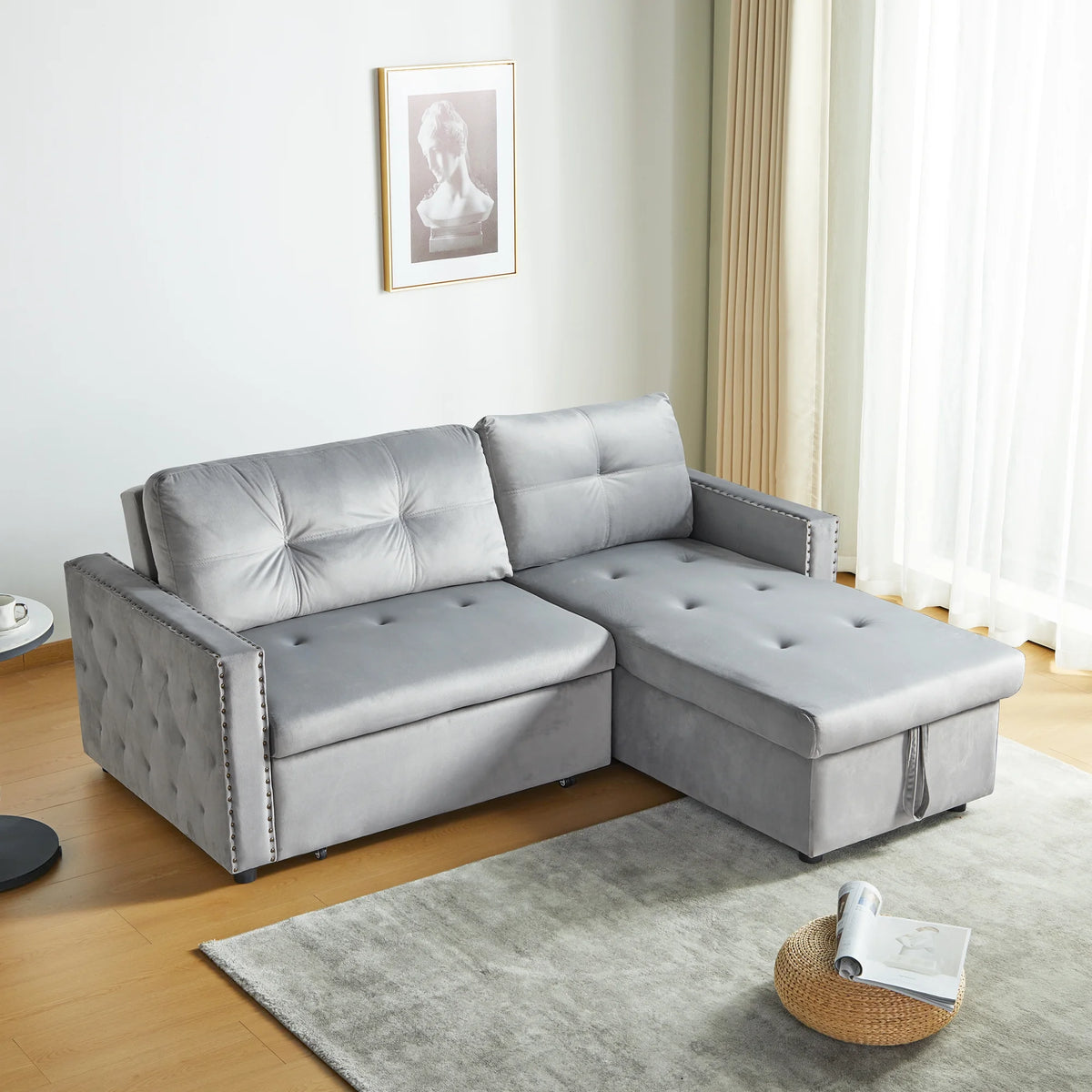 King Size L Shaped Sofa Bed with Storage H448