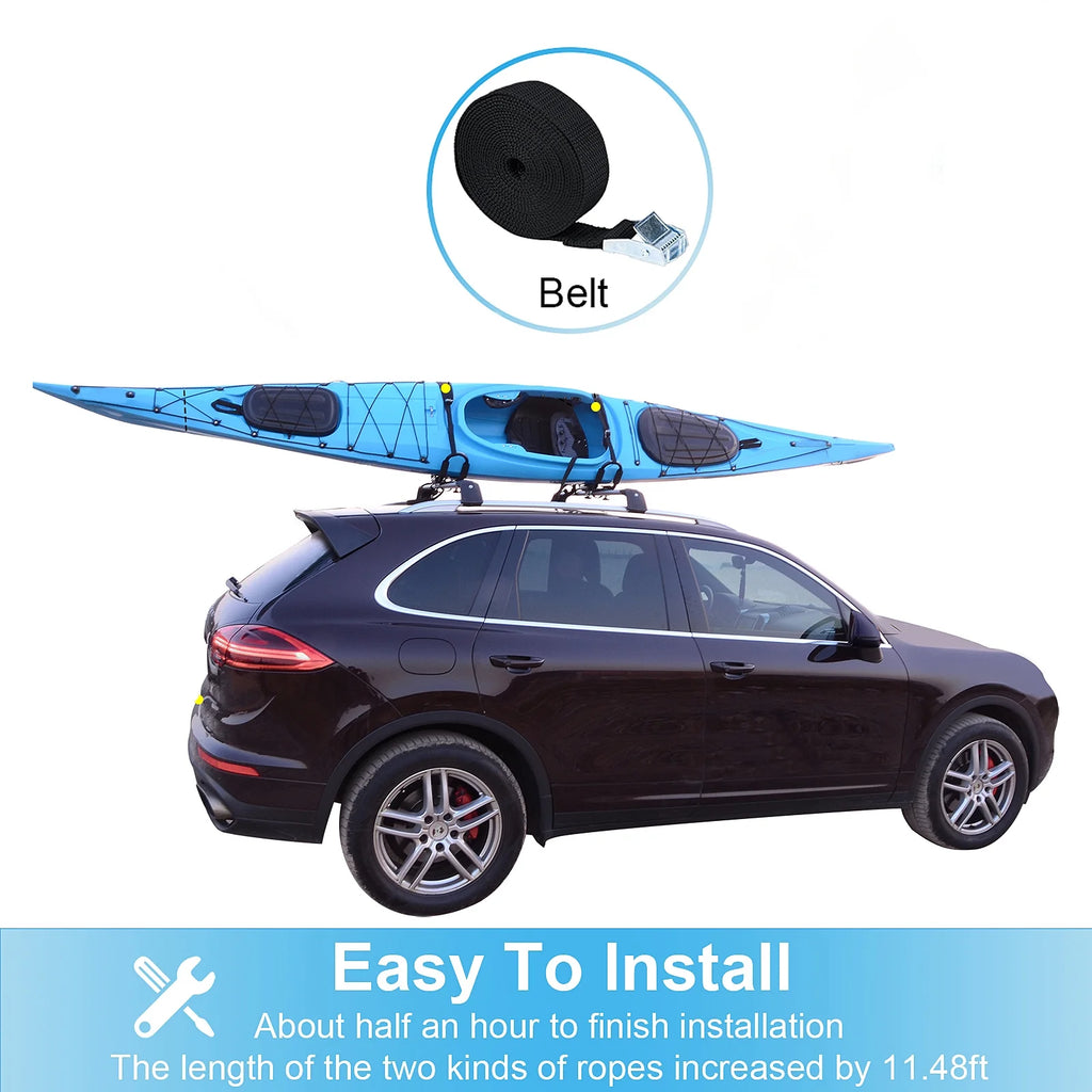 Kayak Roof Rack with 4 Ropes T59573
