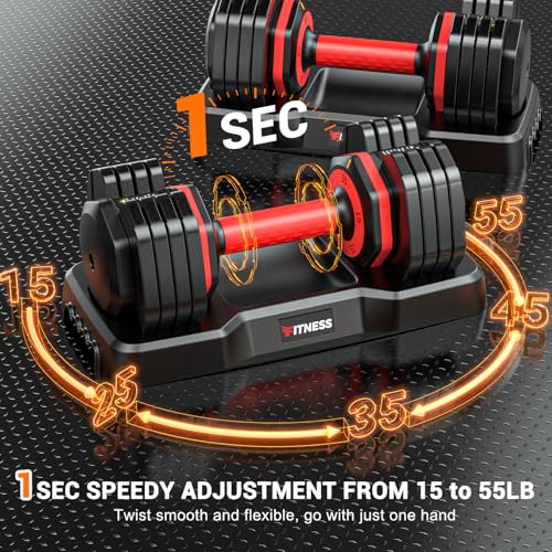 Set of 2 Adjustable Dumbbells with Anti-Slip Texture Handle R272204