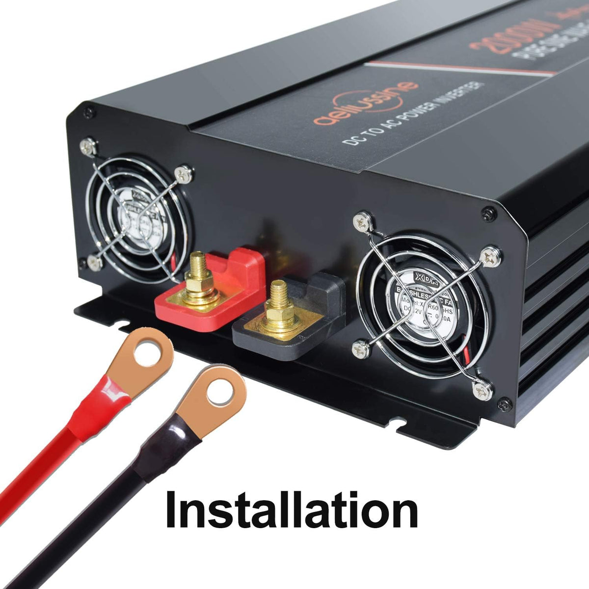 Power Inverter 2000 Watt Pure Sine Wave 24v DC to AC 120v Peak 4000 Watt with LCD Display USB Charge Port V288957