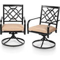 Outdoor Patio Metal Swivel Rocker Dining Chairs Set of 2 Z7345