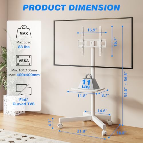 Rolling TV Stand with Shelf for 23-65 inch TVs O210