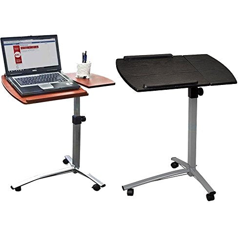 Brown Tilt Top Overbed Table with Wheels K991