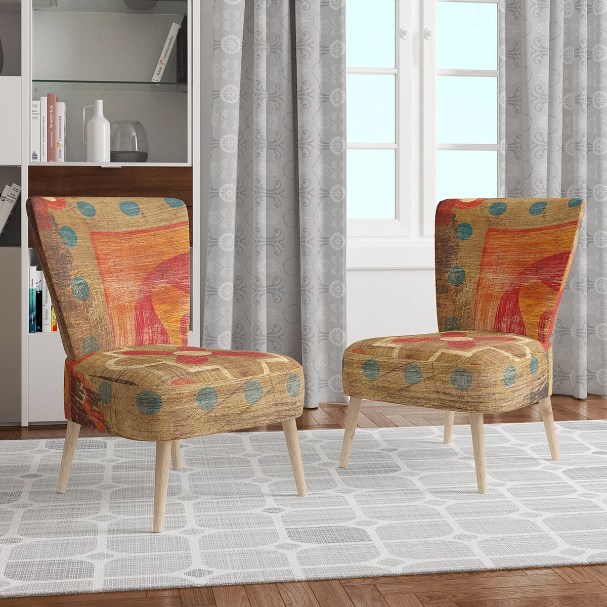 Orange Upholstered Accent Chair D1600