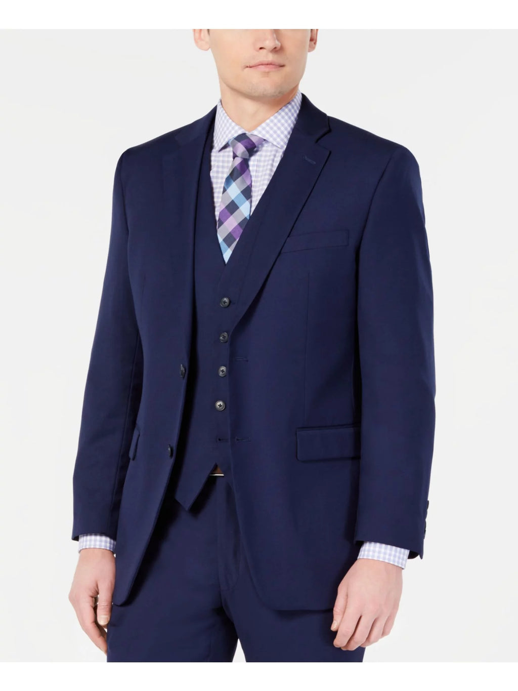 Navy Slim Fit Stretch Single Breasted Blazer Jacket V591670