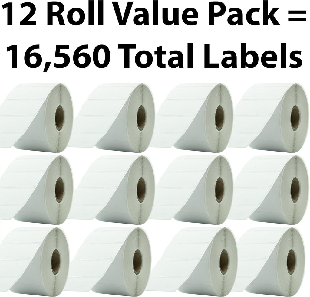 2x1 Direct Thermal Label 12 Pack Perforated Self-Adhesive Stickers Y860144
