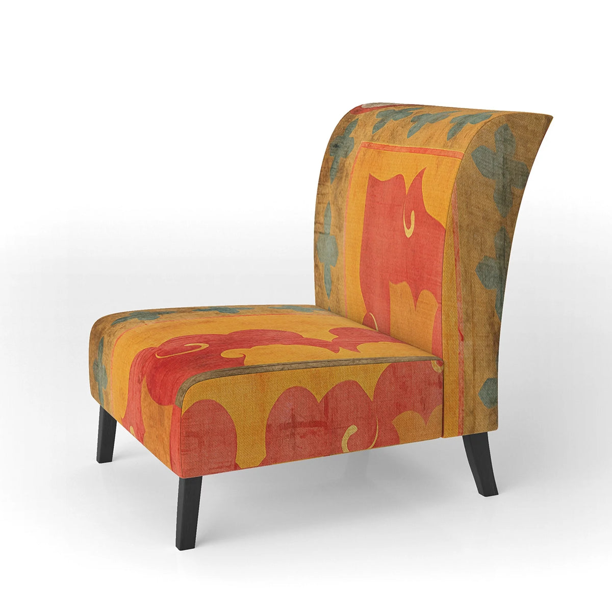 Orange Upholstered Accent Chair D1600