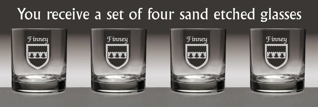 Set of 4 Etched Tumbler Glasses B785502