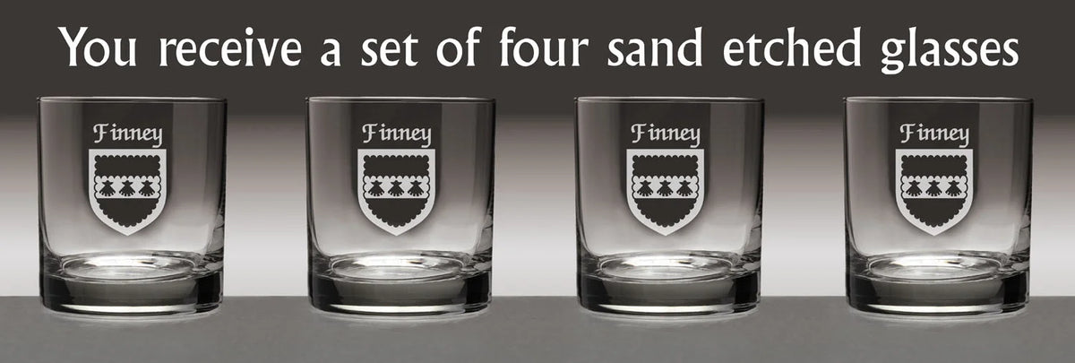 Set of 4 Etched Tumbler Glasses B785502