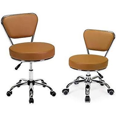 Adjustable Height Technician and Pedicure Stool Set of 2 Cappuccino Y754372