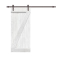 36 in. x 84 in. Light Cream Stained Pine Wood Sliding Barn Door with Hardware Kit E156001