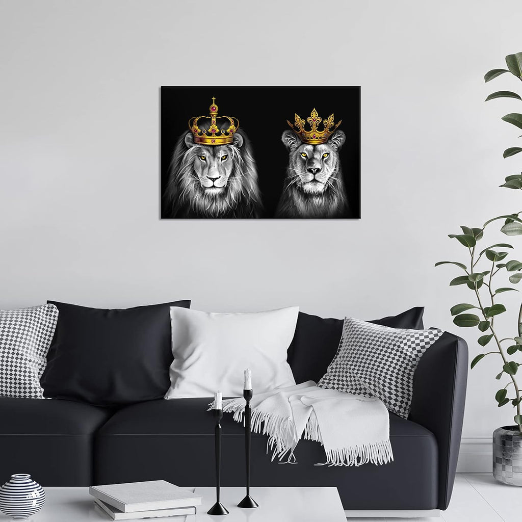 2 Pieces King Animal Canvas Wall Art 24x36inch P377