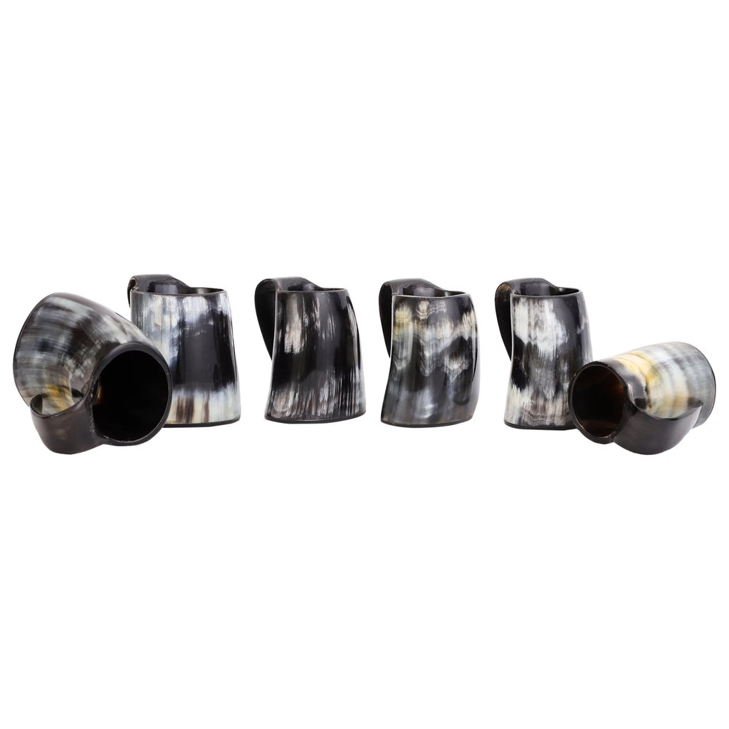 Ceramic Drinking Horn Shot Mug Pack Of 6 P981