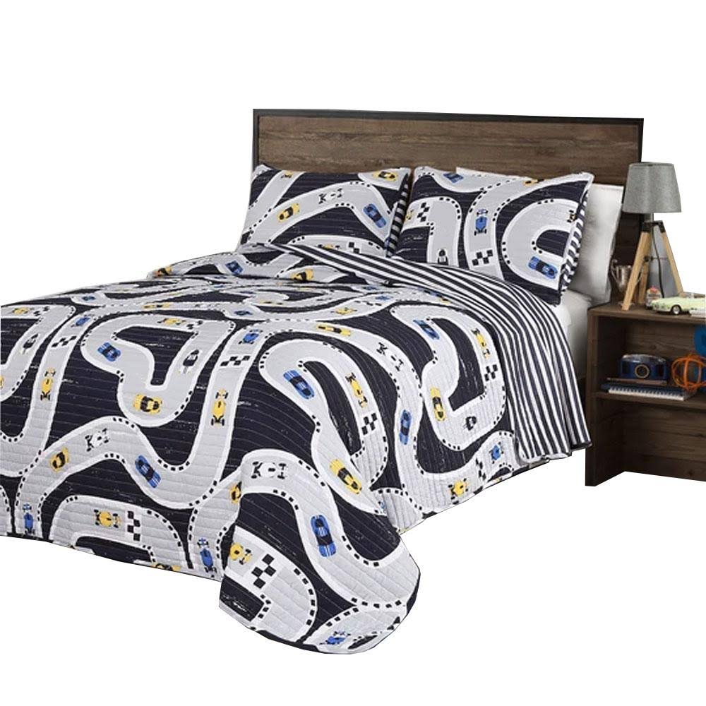 Navy Quilt Set Twin B2508