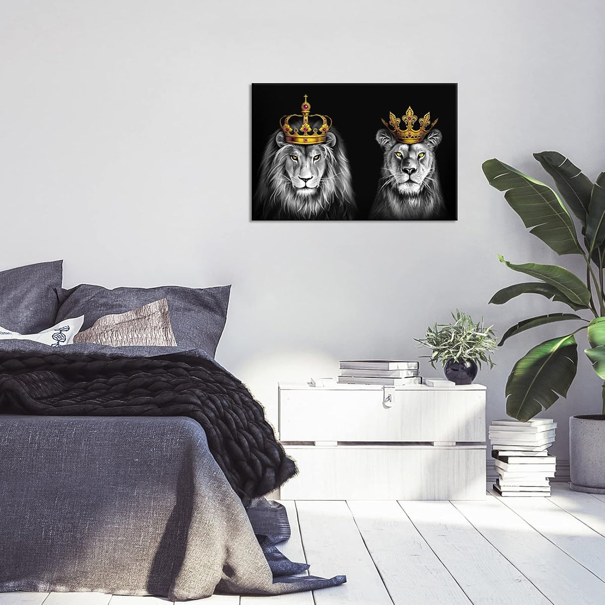 2 Pieces King Animal Canvas Wall Art 24x36inch P377