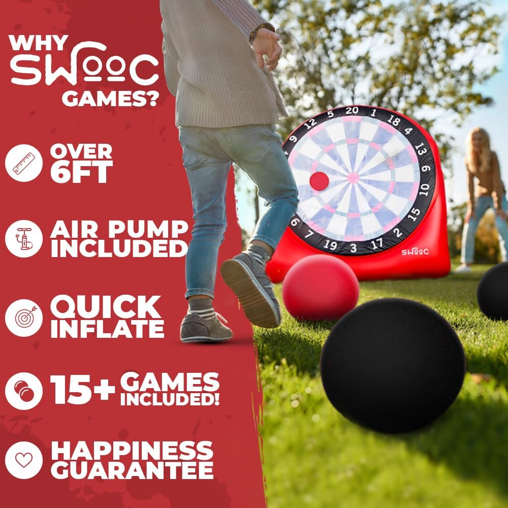 Giant Inflatable Outdoor Dartboard with Soccer Balls, Air Pump & Score Card V477