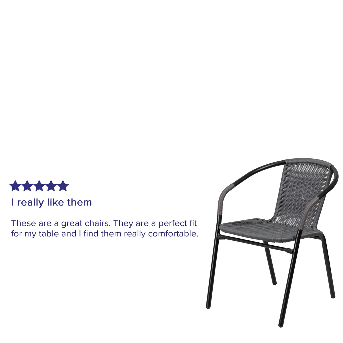 2 Pack Gray Rattan Stack Chair E8581