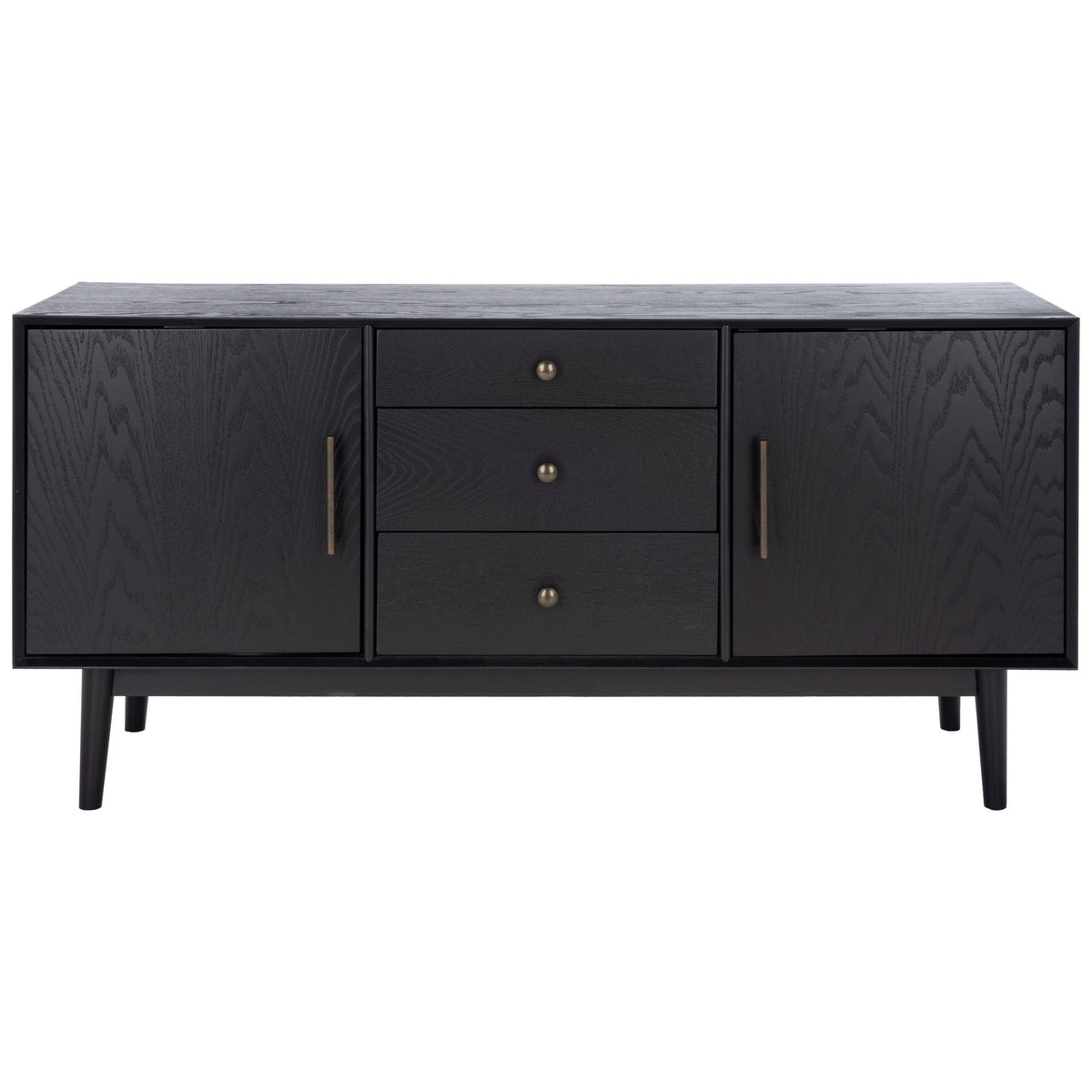 Black Mid-Century Media Stand A12811