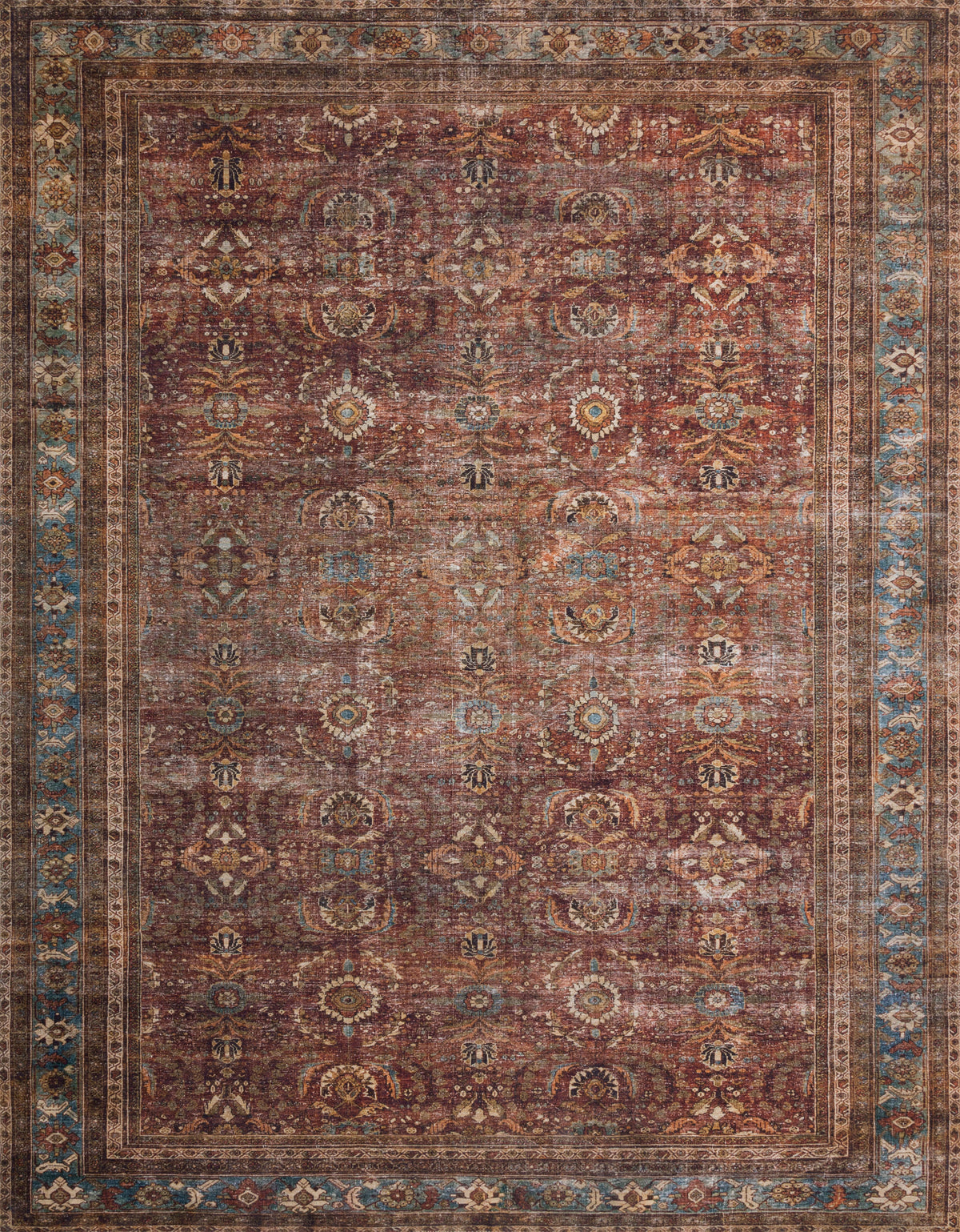 Brick Blue 5' x 7'6 Rug T309