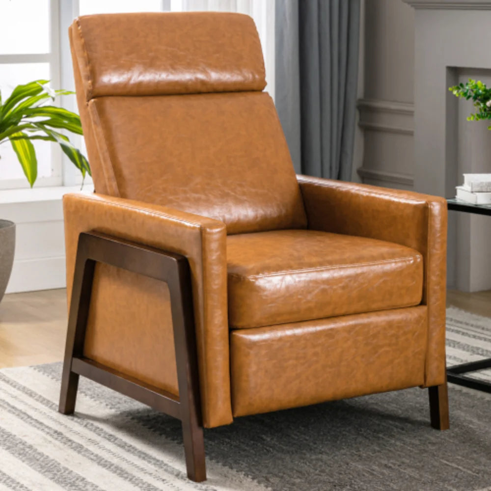 Brown PU Leather Recliner Chair F6870